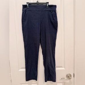 Attyer New York ladies rayon/nylon/spandex pull on pants in blue. Size 8.